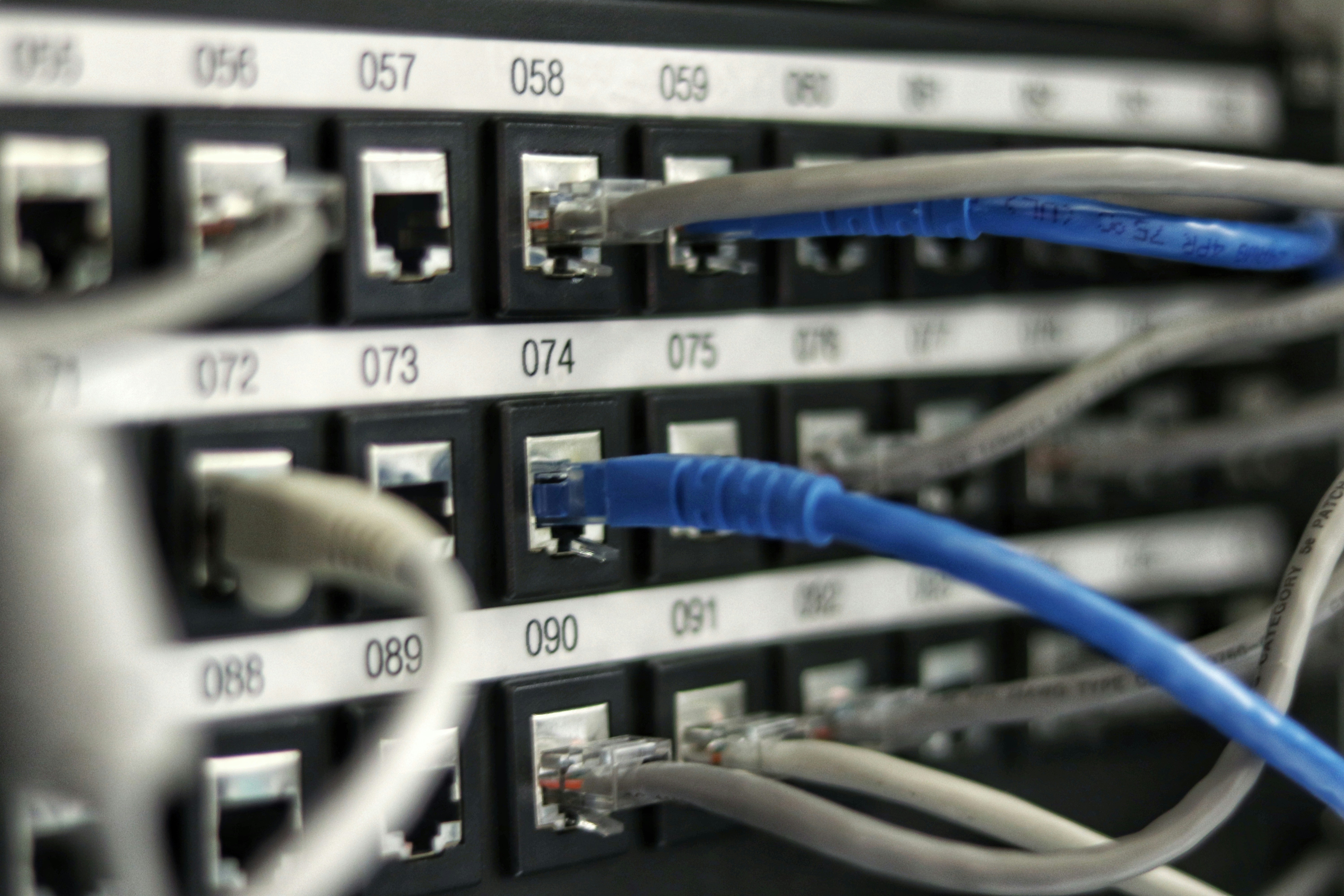 Network Solutions - Network switch with ethernet cables